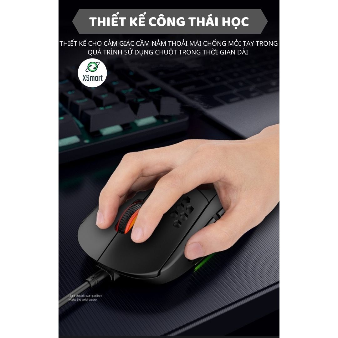 Combo bàn phím chuột chơi game XSmart kèm tai nghe headphone chụp tai gaming có mic cho máy tính laptop pc K618+M8+K3 - Hàng Chính Hãng