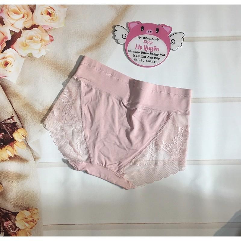 Quần lót Cotton phối Ren cạp cao gen bụng hàng cao cấp