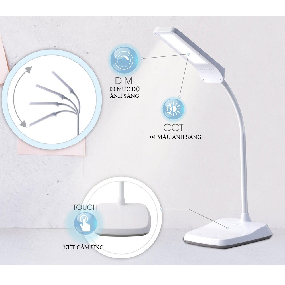 Đèn bàn học Đèn đọc sách chống cận thị Rạng Đông RT36( Màu giao ngẫu nhiên-Tặng kèm book mark)