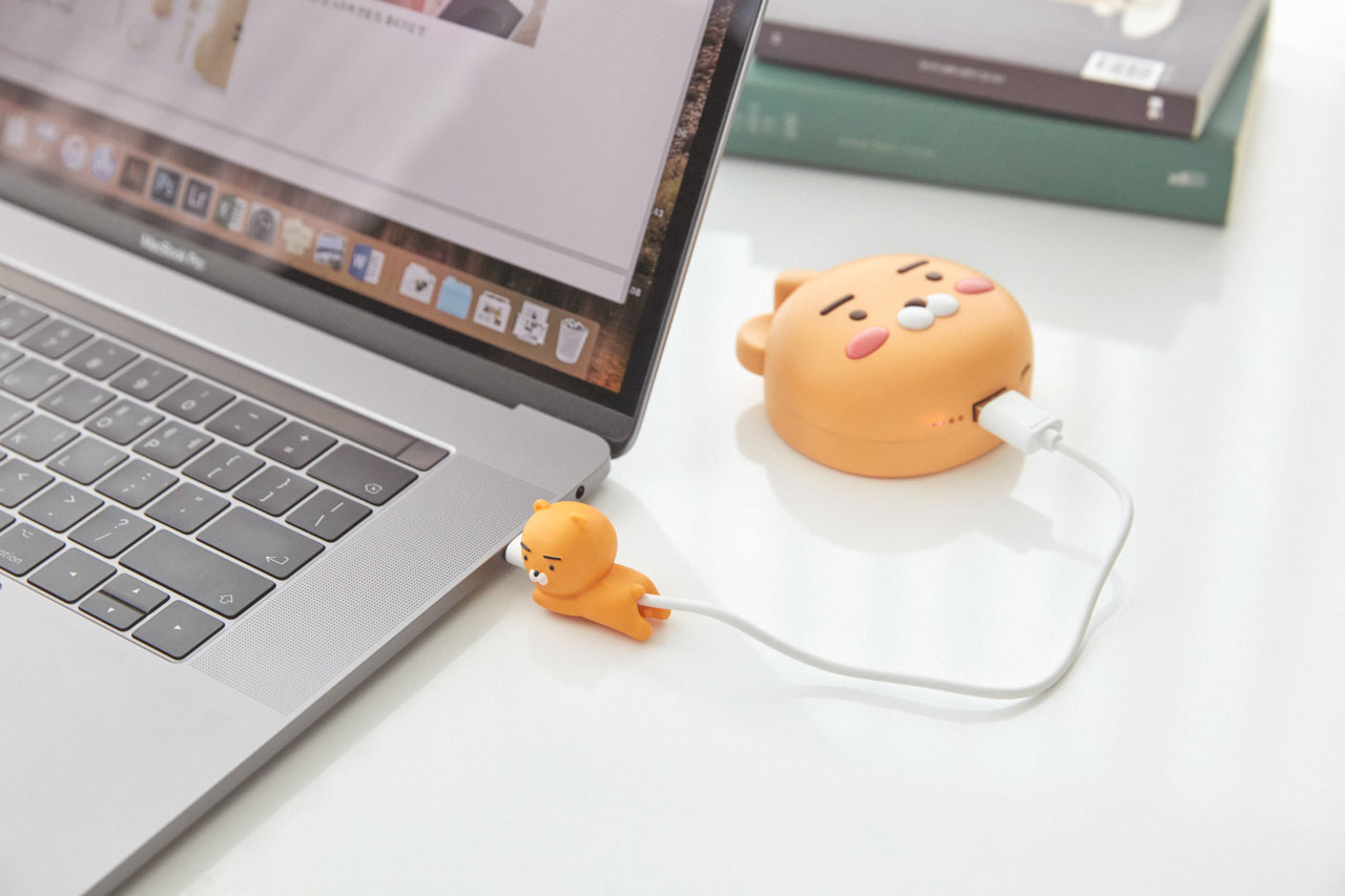 Bộ Bảo Vệ Cáp Sạc Kèm Dây Cáp USB Type-C Ryan Kakao Friends Hàng Chính Hãng