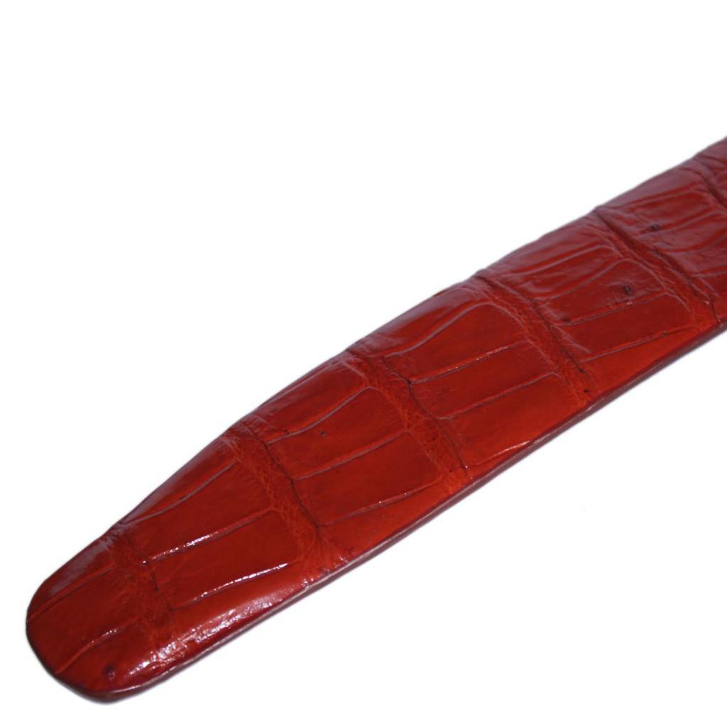 HP4828 - Dây nịt nam Huy Hoàng da cá sấu gai bụng 4P màu đỏ