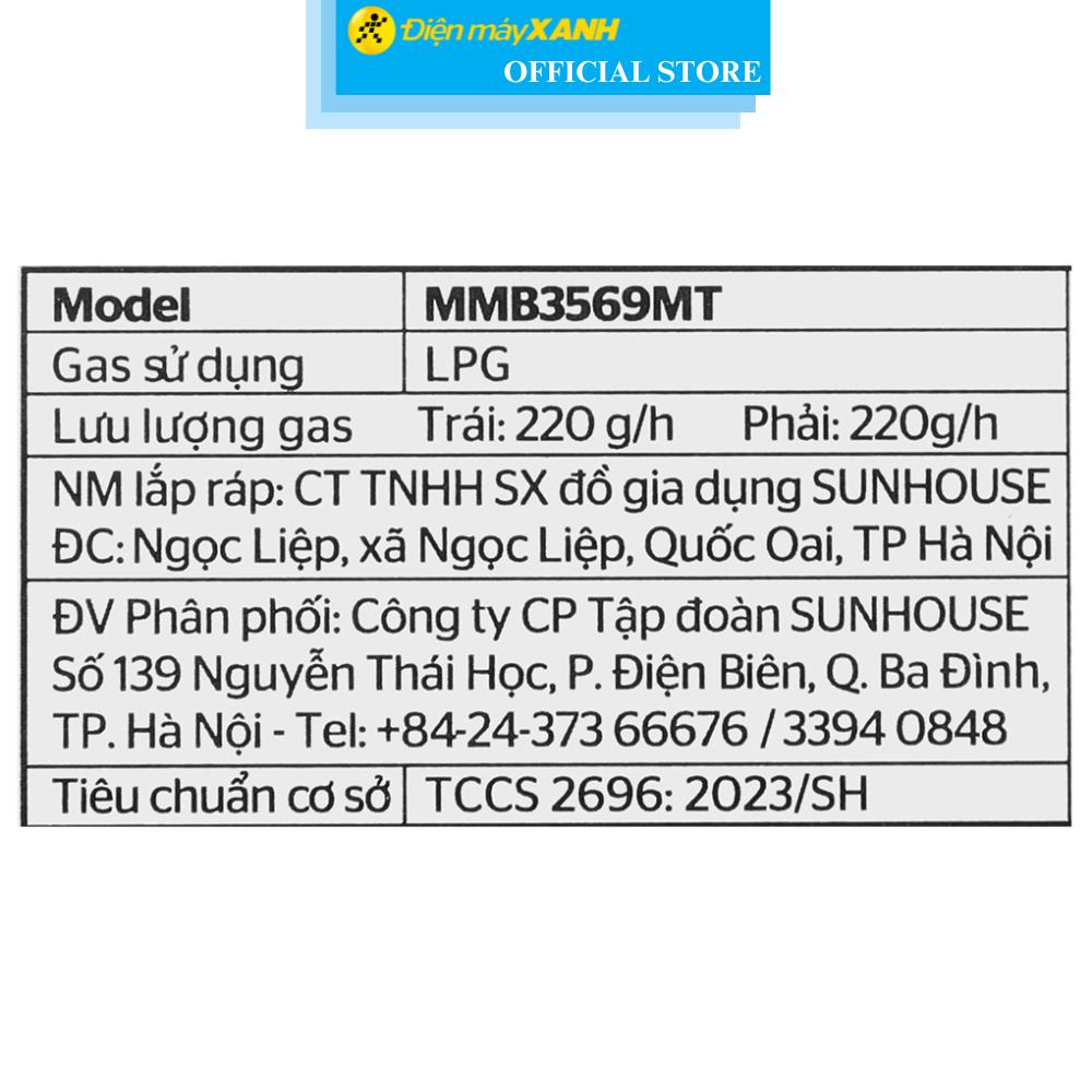 Bếp ga đôi Sunhouse Mama MMB3569MT - Hàng Chính Hãng