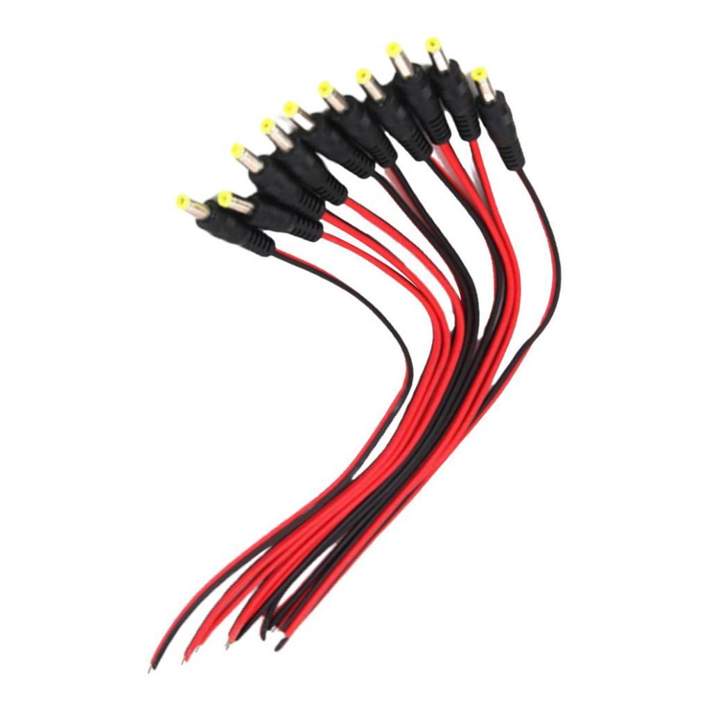 10 pcs 12V Male DC Power Socket Jack Connector Cable Plug Wire 5.5x2.1mm