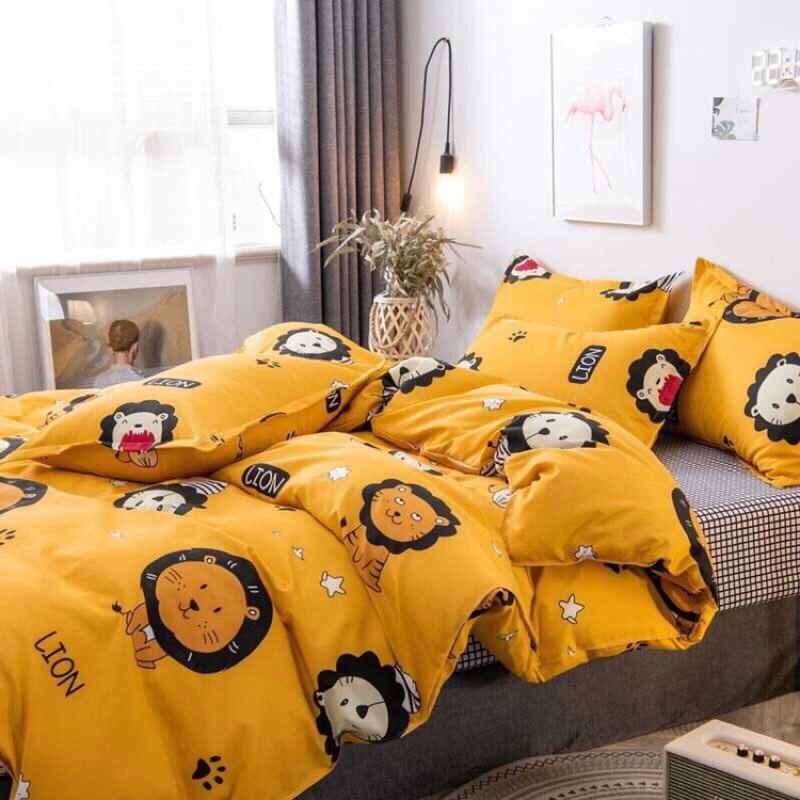 Bộ chăn ga gối poly sư tử vàng