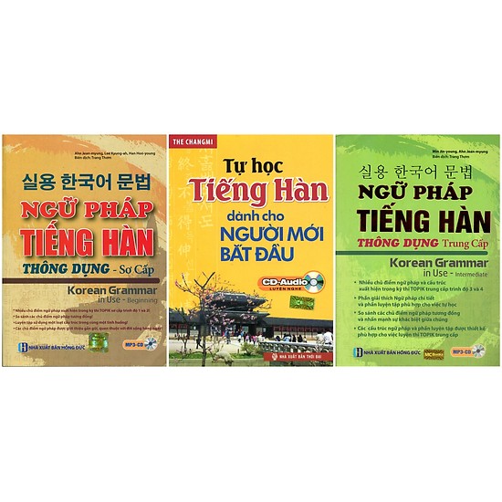 Combo Trọn Bộ Ngữ Pháp Tiếng Hàn Thông Dụng Sơ - Trung Cấp (Tặng Bookmark PL)