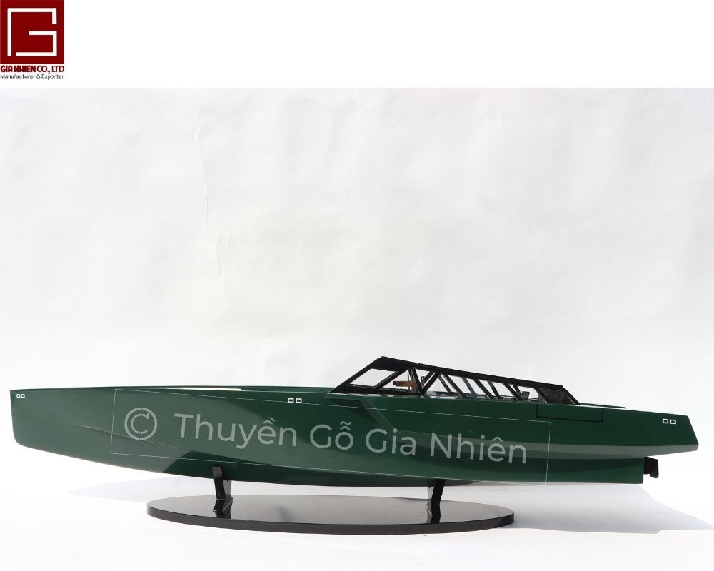 Mô Hình Thuyền Gỗ Phong Thủy Dạng Thuyền Đua Tốc Độ WALLY POWER 118 GREEN Chính Hãng Hàng Xuất Khẩu Chất Lượng Cao