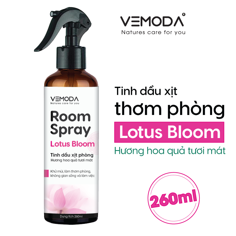 Xịt phòng tinh dầu cao cấp Vemoda 260ml giúp khử mùi, làm thơm không gian nhanh chóng, tiện lợi