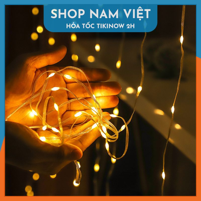 Đèn Led Đom Đóm Hạt Gạo Chống Nước Trang Trí Ngoài Trời, 8 Chế Độ Nháy