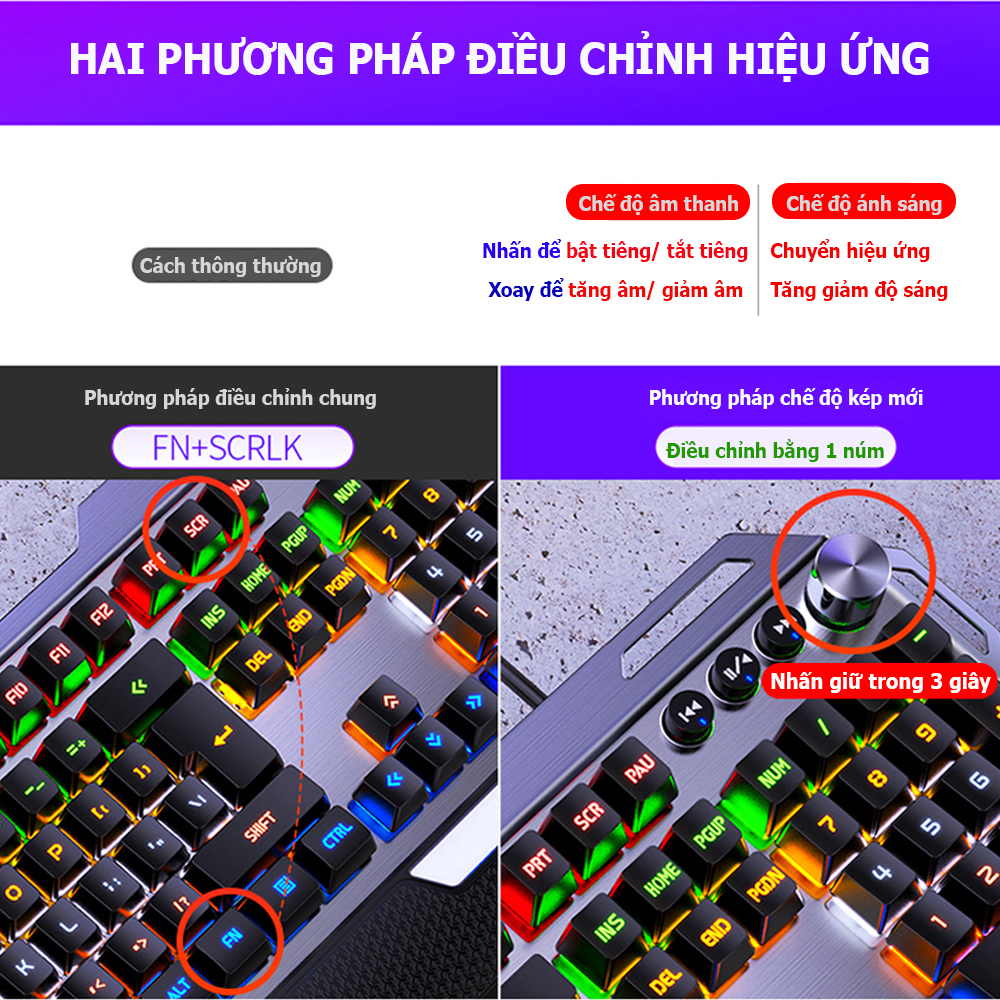 VINETTEAM Bàn Phím Cơ K100, Bàn Phím Gaming 104 Phím Tiêu Chuẩn full led Kèm 4 Nút Đa Phương Tiện, Hiệu Ứng Led Rainbow Đẹp Mắt Có Thể Tùy Thỉnh Với 12 Chế Độ Đèn Led - Hàng Chính Hãng