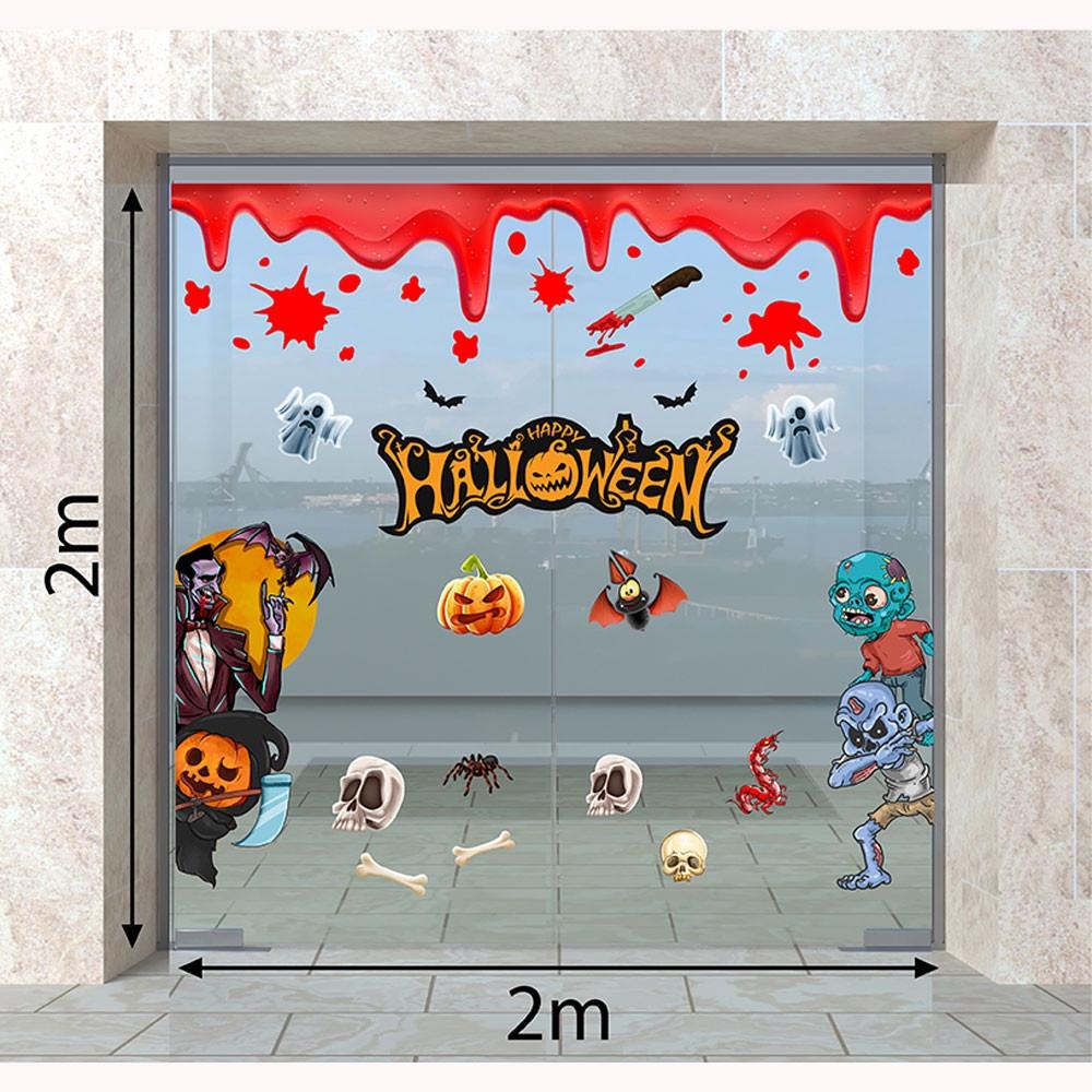 DECAL TRANG TRÍ HALLOWEEN 2022 COMBO ĐÊM HALLOWEEN RÙNG RỢN