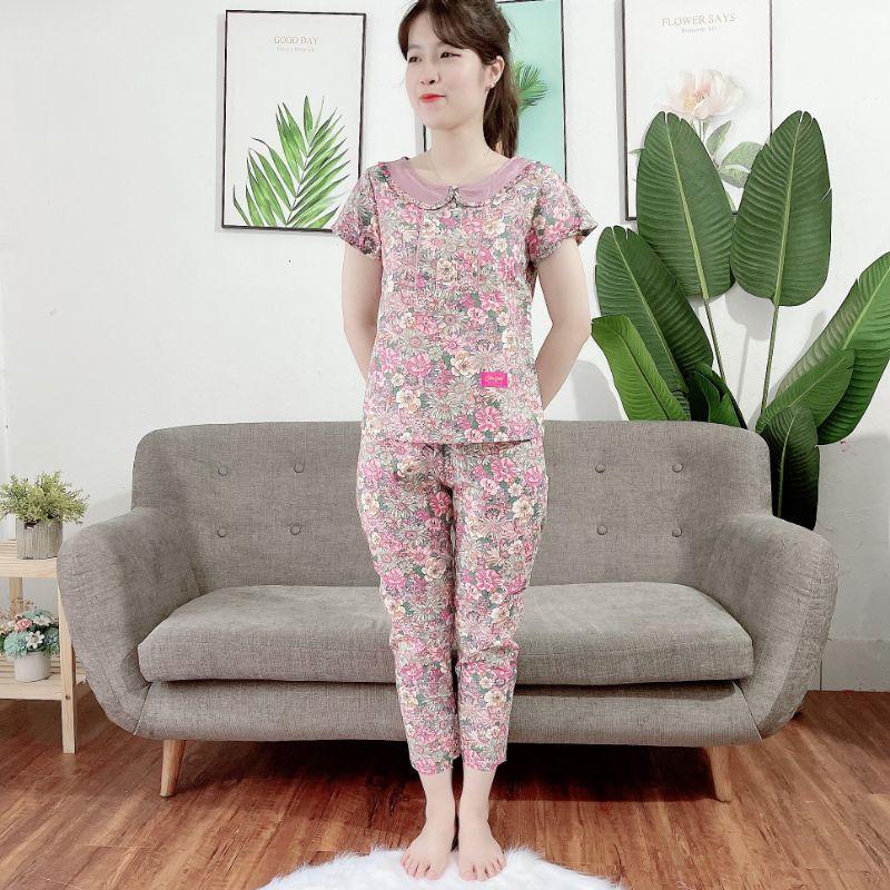 Set đồ bộ cao cấp cổ sen phối lụa sang đẹp