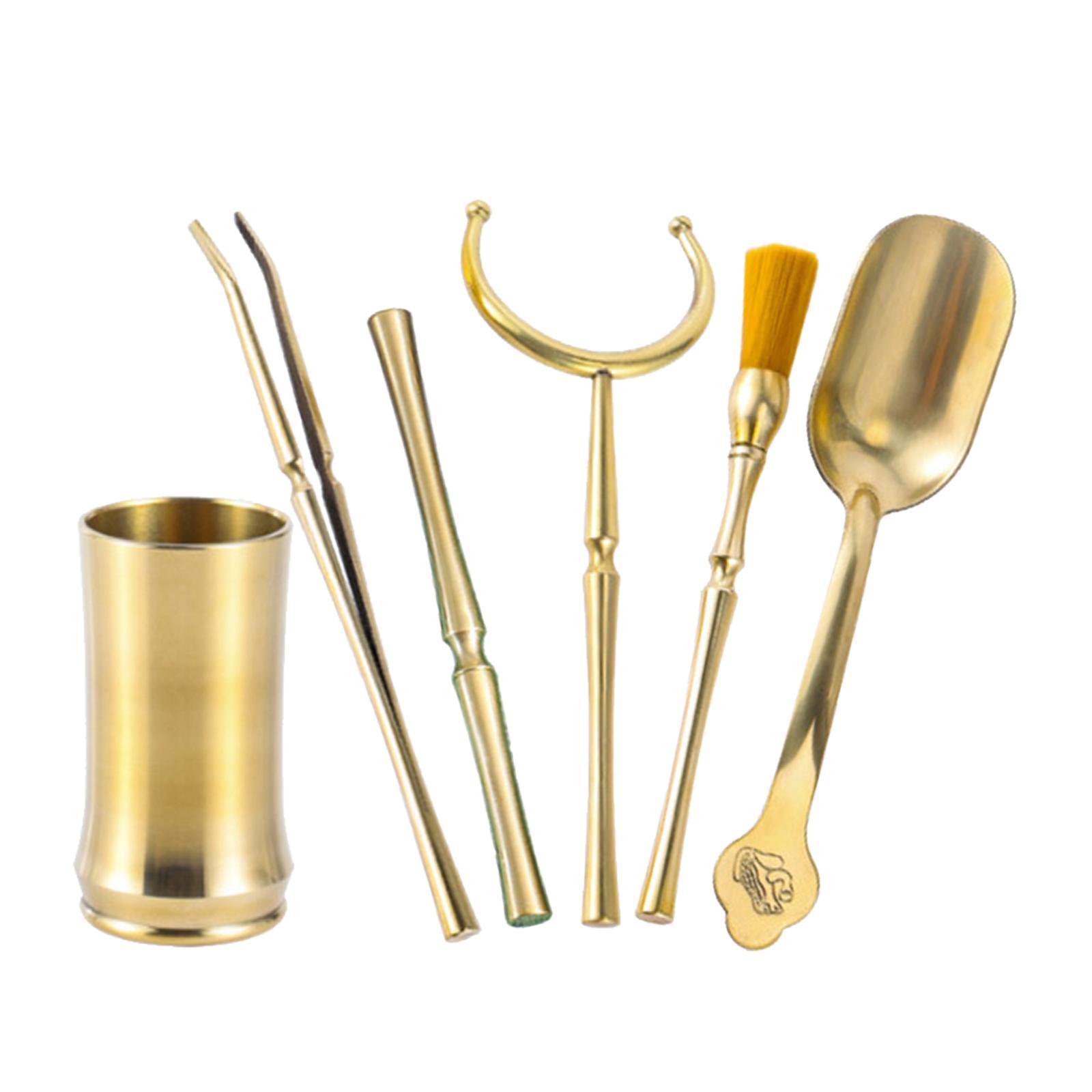 Copper Tea Ceremony Set Organizer Craft Washing Clip Supplies Tea Fork