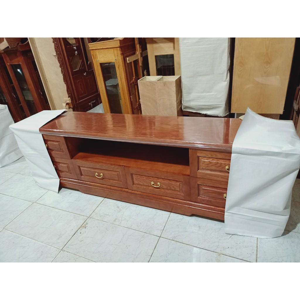 Kệ tivi gỗ Sồi Nga mặt Phẳng từ 1m8 đến 2m4
