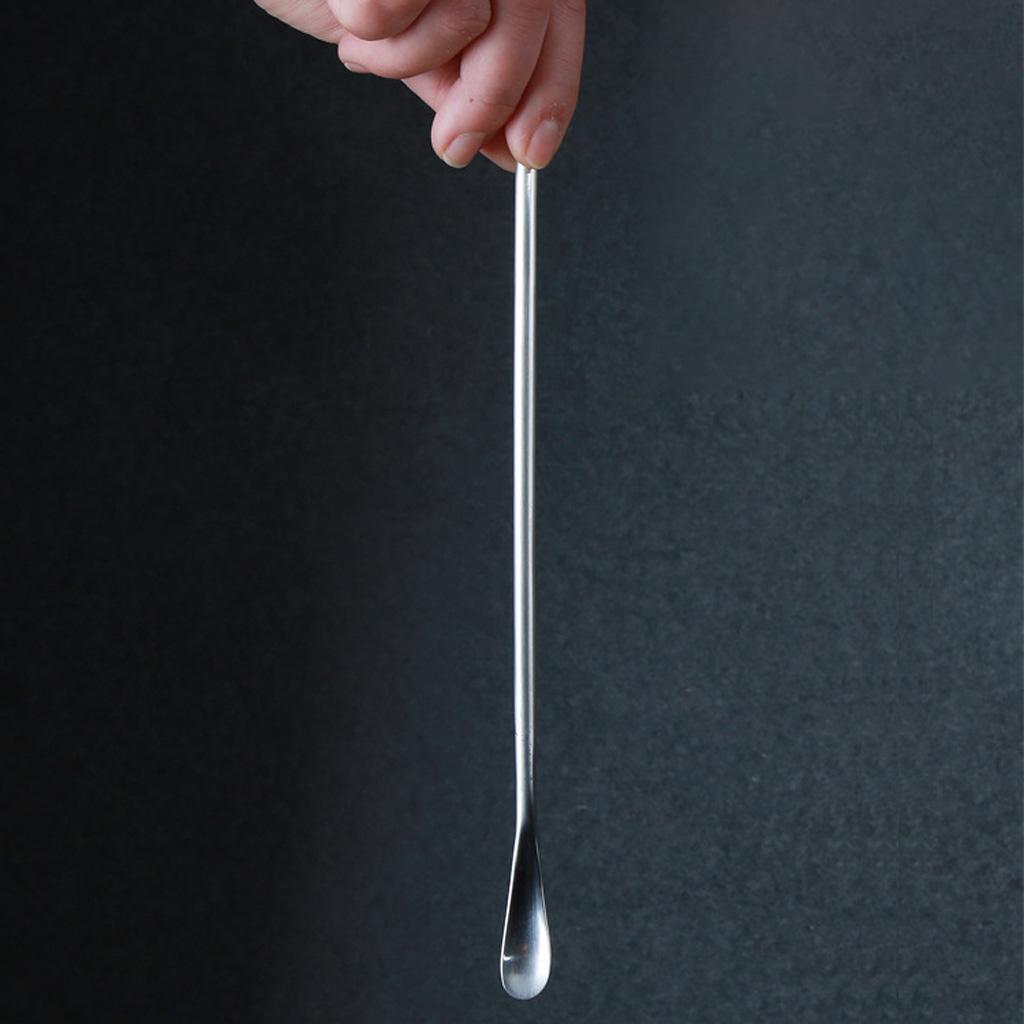 Stainless Steel Coffee Mixing Spoon Cocktail Stirring Stick Tableware Silver