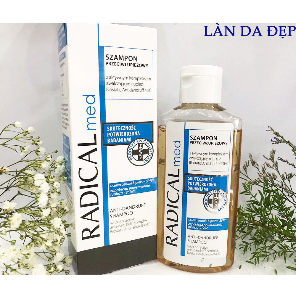 Dầu gội Radical Med Szampon Przeciwłupieżowy làm sạch ngăn gàu giảm ngứa 