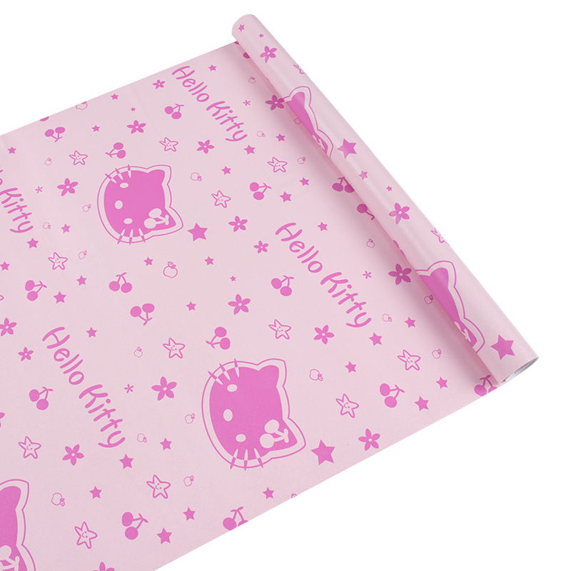 Combo 10 mét giấy dán tường, decal dán tường trang trí nhà cửa MÈO HỒNG XINH khổ 45cm