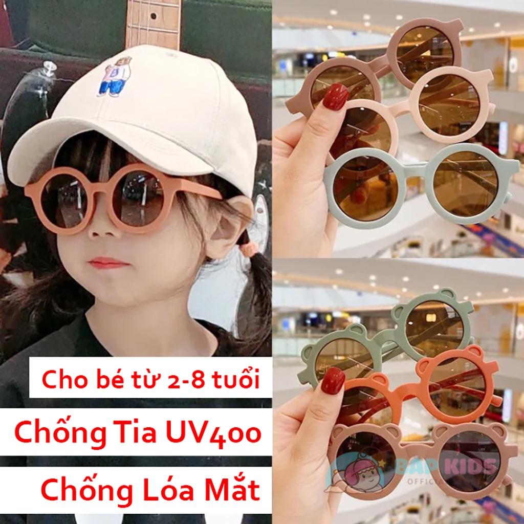 Kính cho bé trai bé gái chống tia UV, Kính trẻ em thời trang chống lóa mắt phong cách Vintage Châu Âu