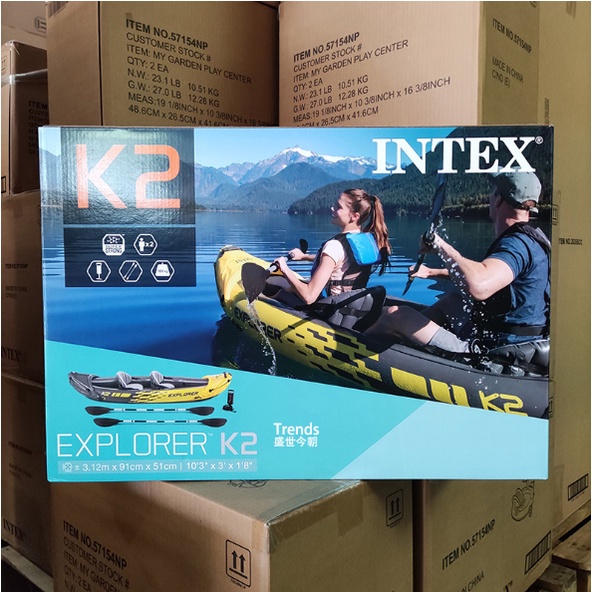 Thuyền Kayak Deluxe Explore Duo Bơm Hơi Cho 2 Người