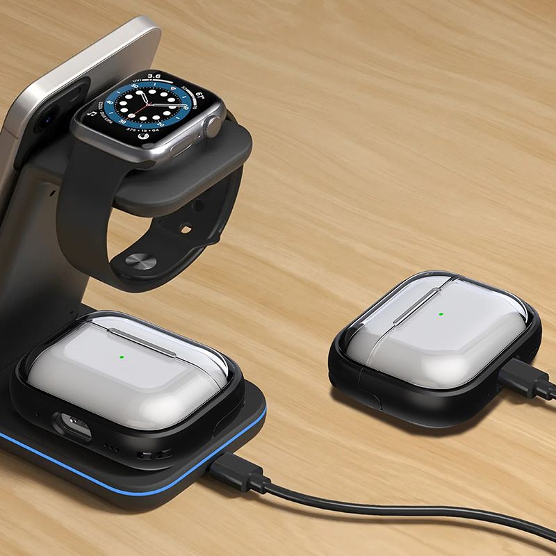 Bao Case Ốp trong suốt tích hợp chân đế đỡ điện thoại cho Airpods Pro 2 / Airpods 4 - Hàng Chính Hãng