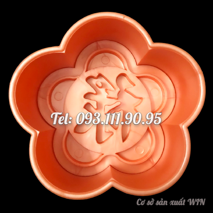 Bộ 3 khuôn ép xôi hoa mai 5 cánh Phúc Lộc Thọ loại 16 cm - Mã số 1614