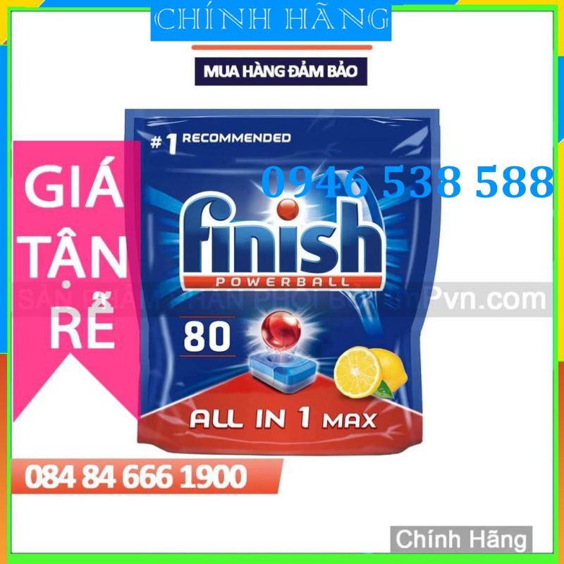 Viên rửa bát Finish All in 1 Max Túi 80 viên (tặng thêm 100 gam muối)