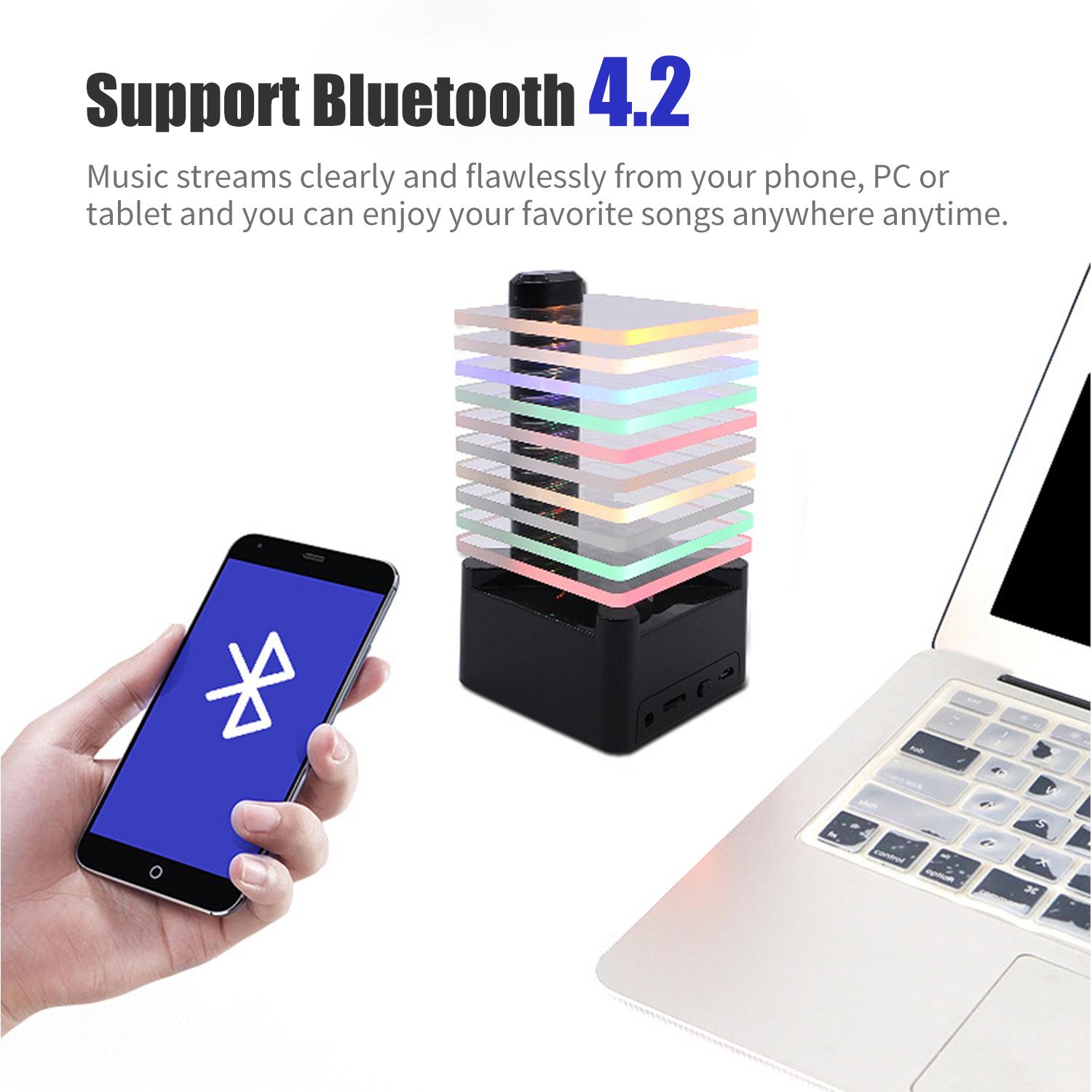 Loa Bluetooth phiên bản 5.0 với 7 đèn led đổi màu kích thước nhỏ gọn, kiểu dáng độc đáo