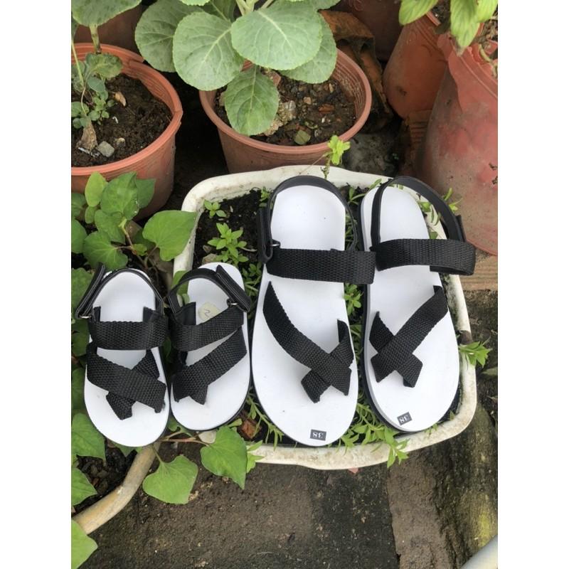 Sandaldongnai sandal nữ đế trắng quai hậu bố đen size từ 35 nữ đến 40 nữ