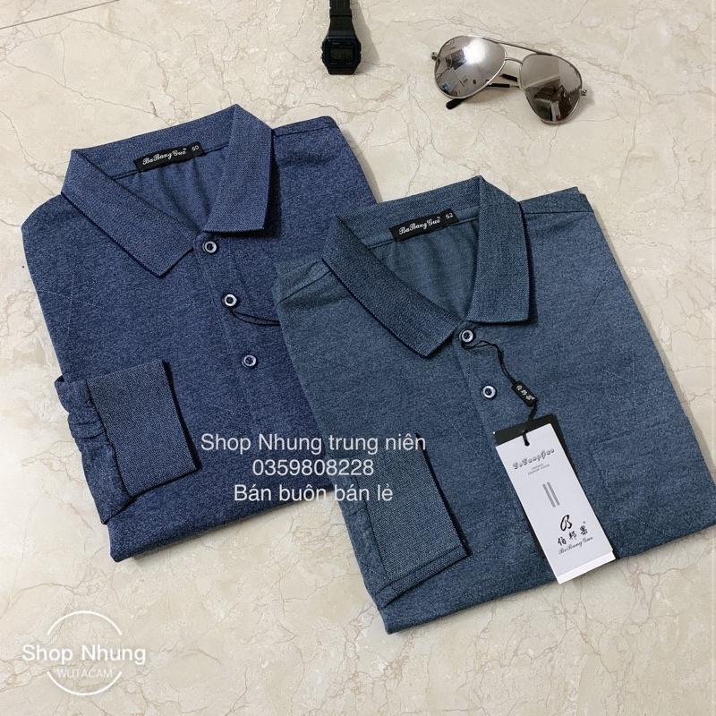 Áo thun dài tay nam trung niên trung tuổi chất đep cưc mát