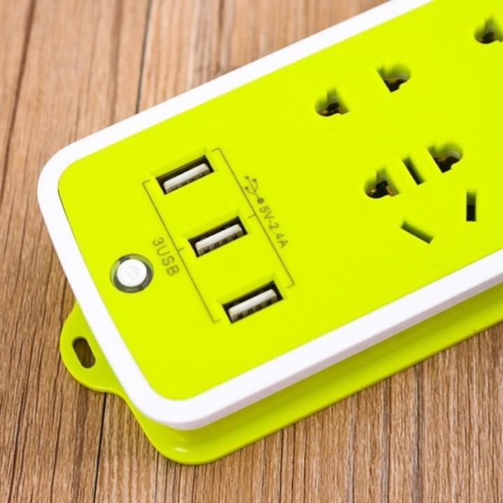 Ổ Cắm Điện Đa Năng Thông Minh Chống Giật 6 Lỗ Kèm 3 Cổng Usb Tiện Dụng - Hàng Chất Lượng