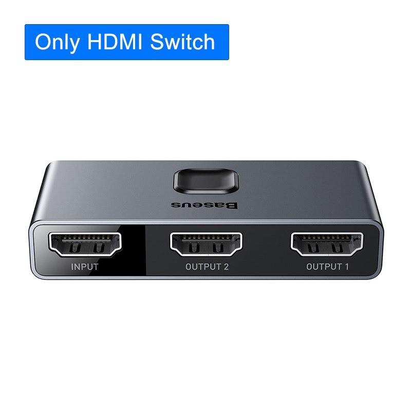 Thiết bị chia cổng HDMI 2 chiều Baseus Matrix HDMI Splitter -Hàng Chính Hãng