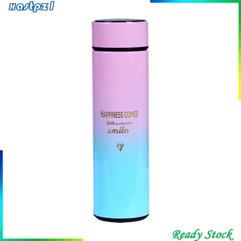 Bình Nước Giữ Nhiệt 500ml Có Đèn Led Hiển Thị Màu Xanh Dương