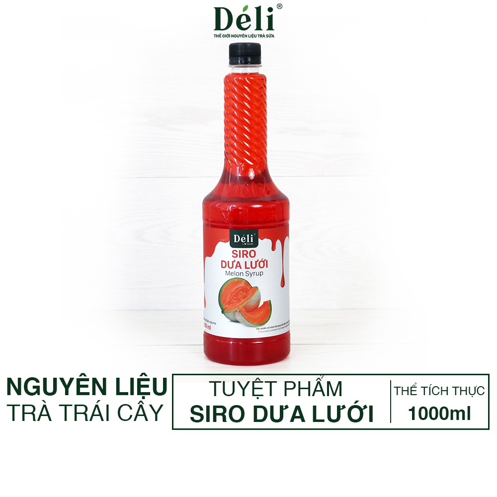 Siro dưa lưới Déli chai 1lit, HSD: 12 Tháng  [CHUYÊN SỈ] Nguyên liệu pha chế trà trái cây, soda,...