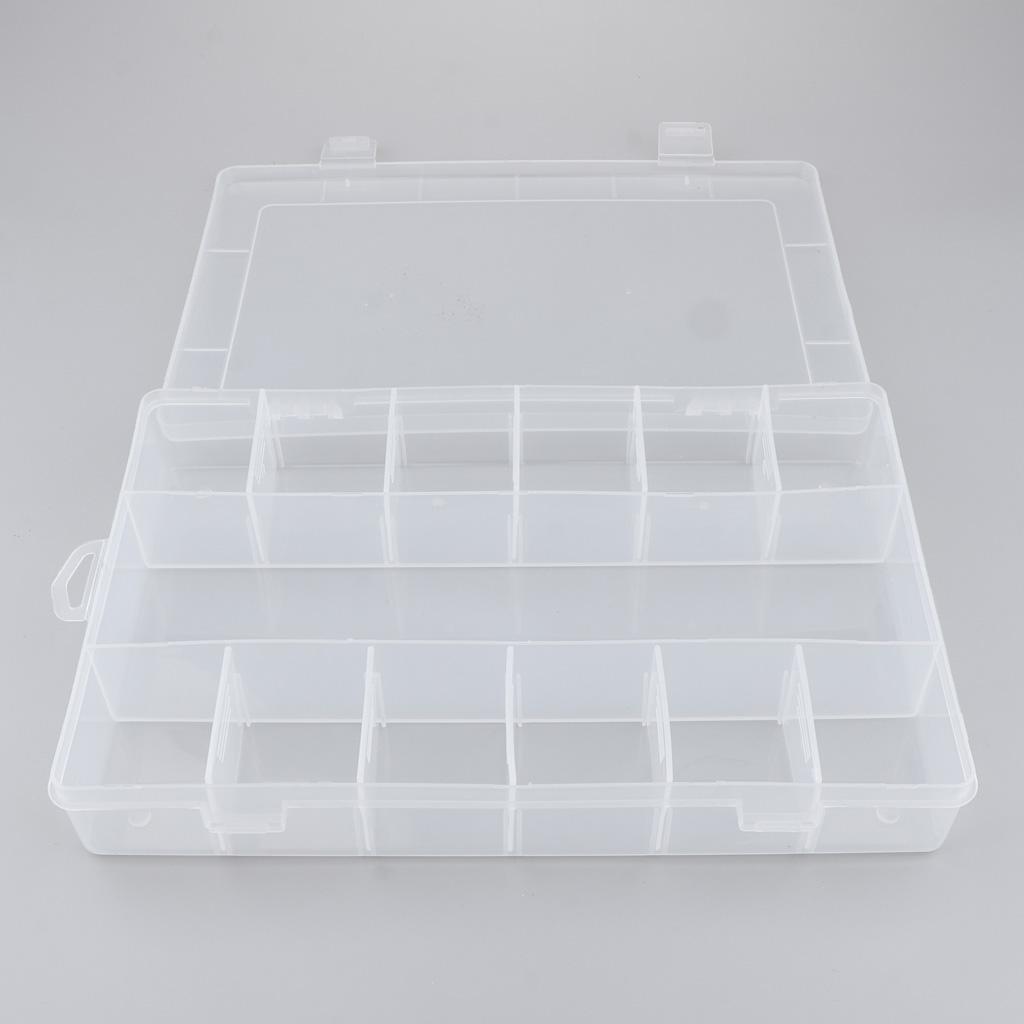 13 Grids Empty Box Jewelry Ring Beads Clear Gift Box Storage Container Case