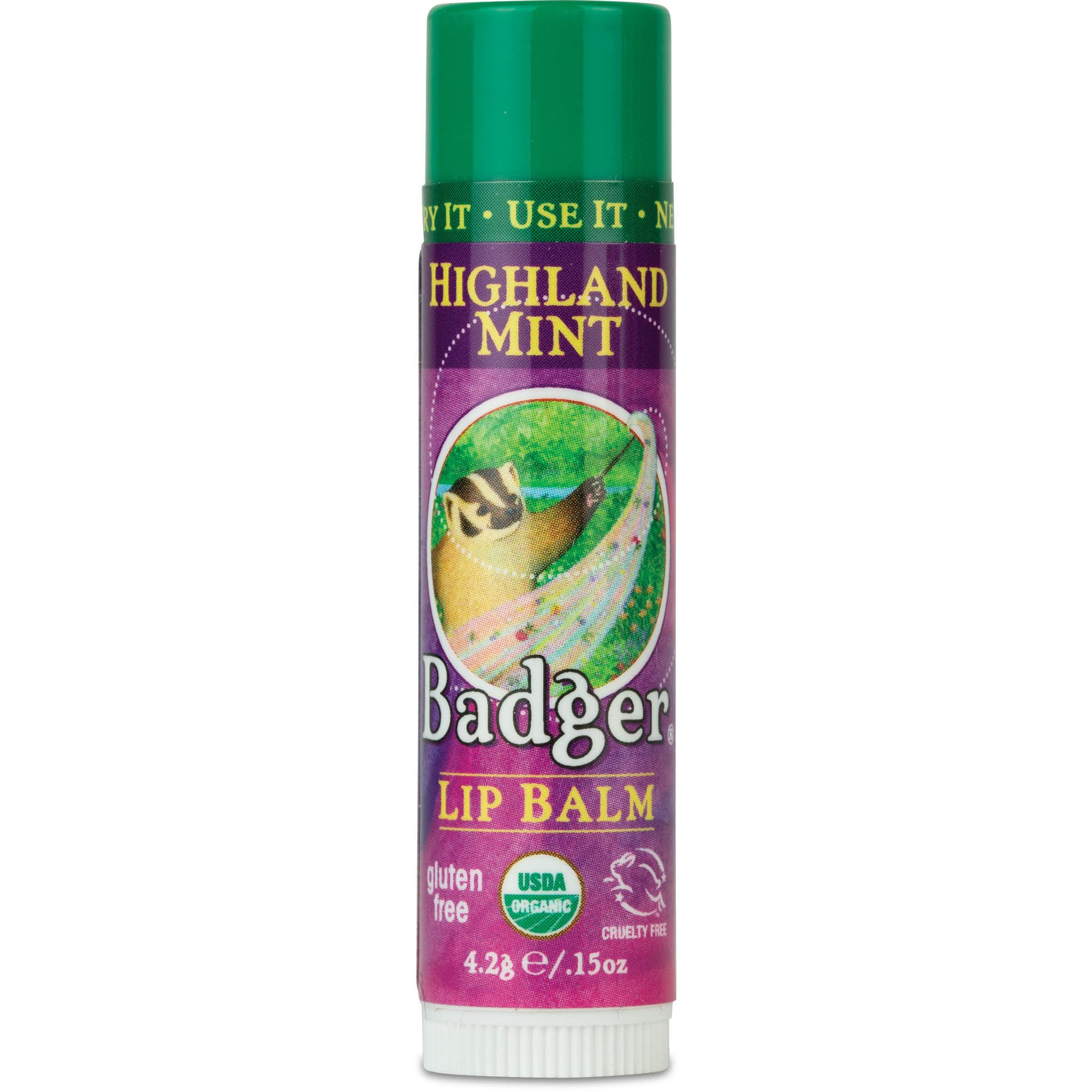 Son dưỡng môi hữu cơ Badger Highland Mint Lip Balm USDA Organic - 4.2g