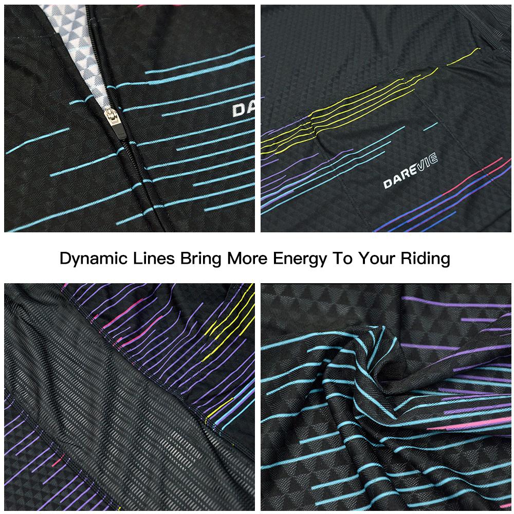 DAREVIE Áo Đạp Xe Jersey Mùa Hè Thoáng Khí Nhanh Khô Nam Đạp Xe Dài Tay Chất Lượng Cao Chống Trơn Trượt Pro Đội Đi Xe Đạp Jersey Color: MULTI Size: Asian-4XL