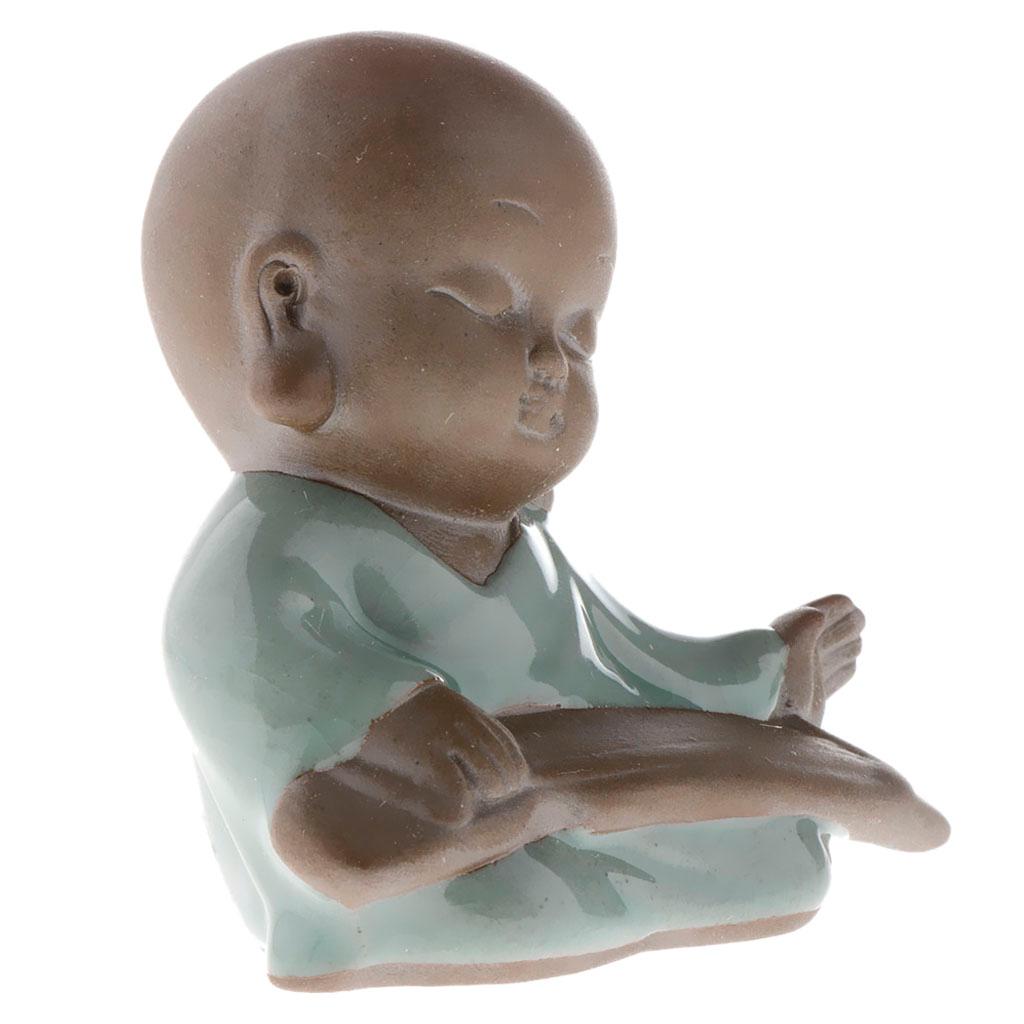 Baby Buddha Asian  Decor Statue Ceramic Kids Monk Figure Ornament A