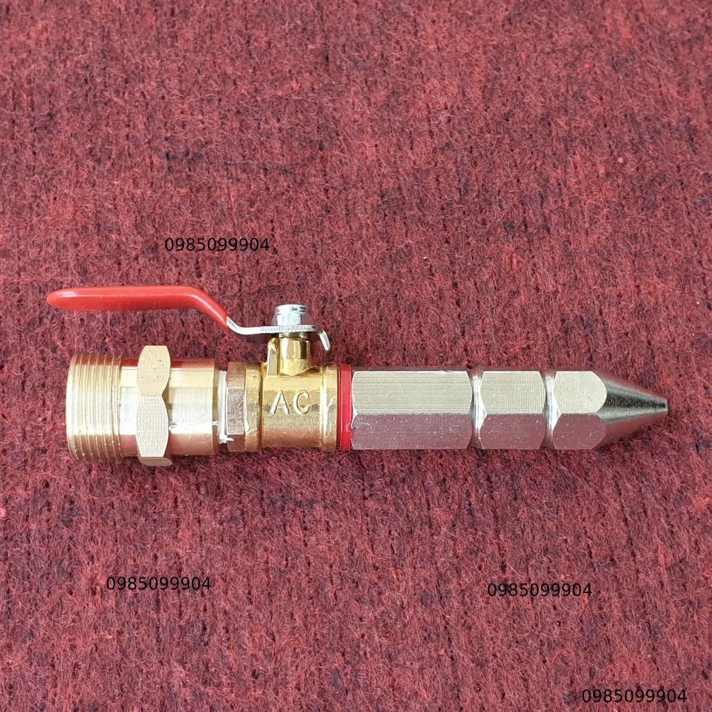 Béc xịt rửa vệ sinh bảo dưỡng máy lạnh INOX 2 Tầng Thẳng - Không chỉnh tia - phụ kiện máy xịt rửa xe cao áp