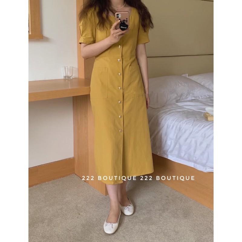 Váy March ôm nhẹ cúc dọc