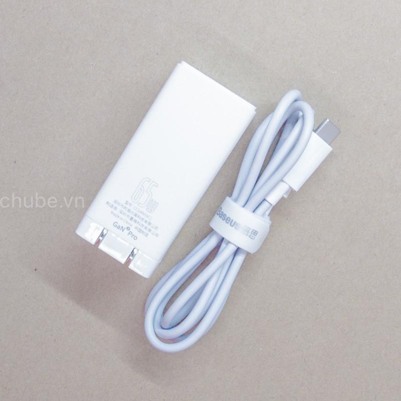 Bộ sạc nhanh đa năng Baseus 65w GaN2 Pro Travel Quick Charger - kèm cáp 100w - hàng chính hãng