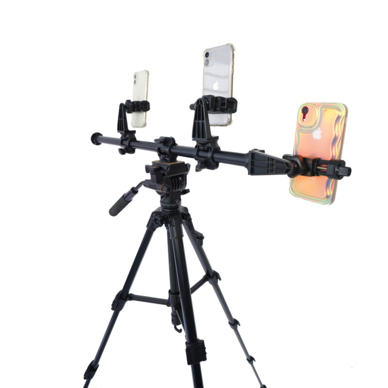 Combo Livestream Quay Chụp Nhiều Thiết Bị - Tripod Yunteng VCT 668 gắn Thanh Ngang và Kẹp 358 - Hàng chính hãng