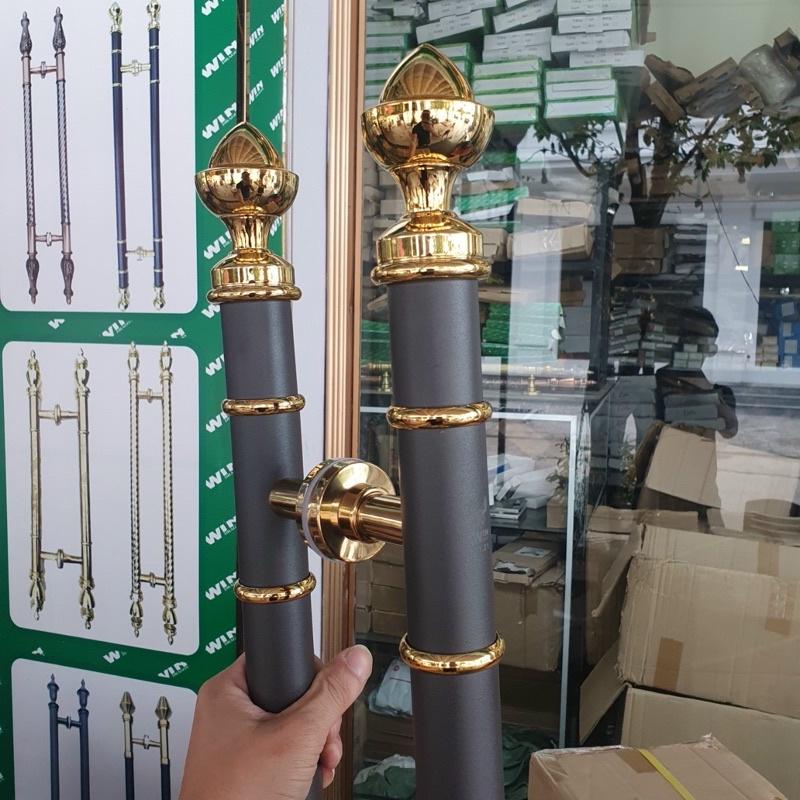 Tay Nắm Cửa Kính Cường Lực, Cửa Nhôm - Nắm Cửa Đen, Cafe Sen Vàng