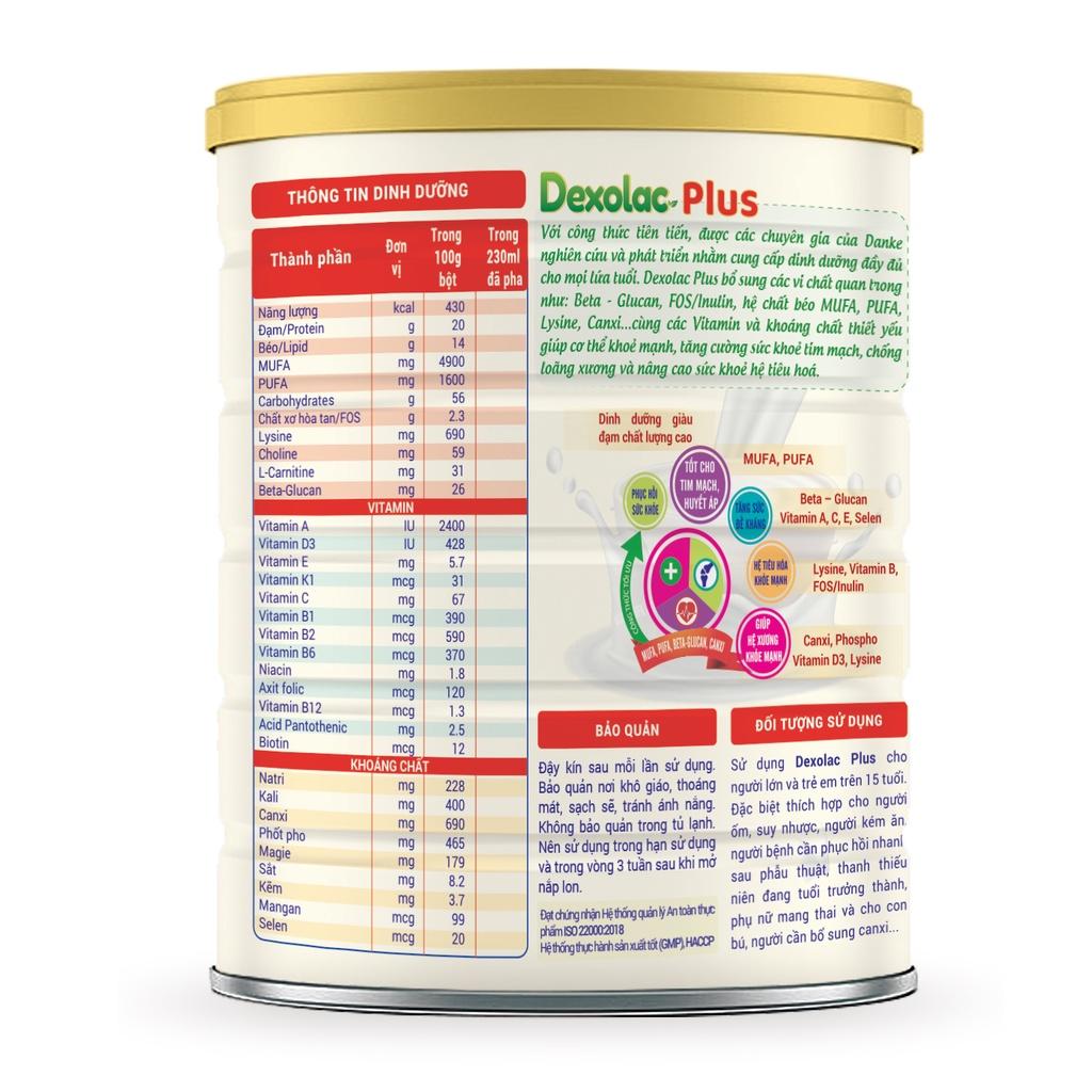 Sữa Dexolac Plus 350g, 800g - Dành cho người lớn