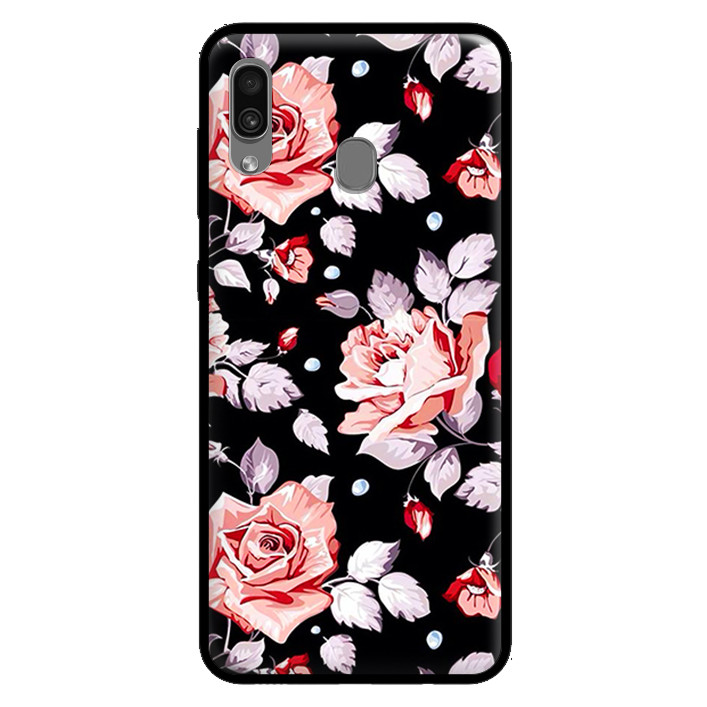 Ốp Lưng Viền TPU cho điện thoại cho điện thoại Samsung Galaxy A20 - 0200 ROSE02 - Hàng Chính Hãng