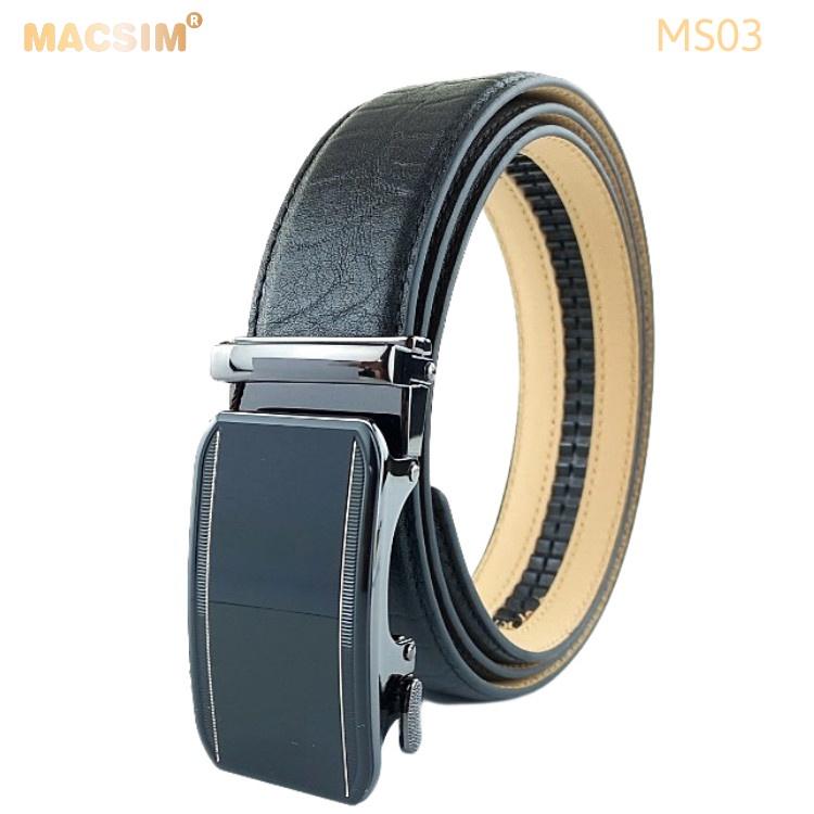Thắt lưng nam -Dây nịt nam da thật cao cấp nhãn hiệu Macsim MS03