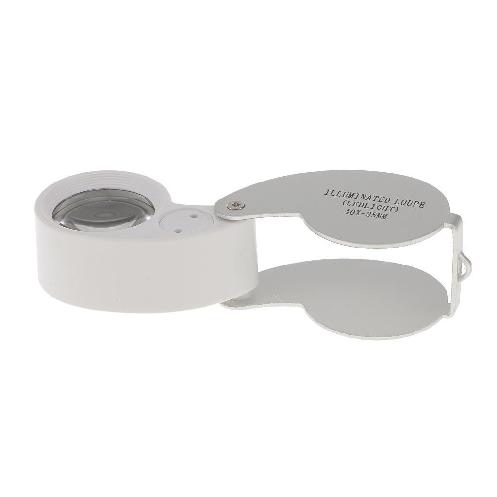 RETRACTABLE POCKET JEWELER'S LOUPE MAGNIFYING EYE GLASS LED LIGHT