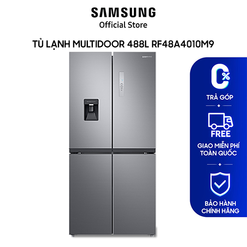Tủ Lạnh Samsung 4 Cửa với Twin Cooling Plus 488L màu Bạc RF48A4010M9/SV - lấy đá bên ngoài - Hàng chính hãng