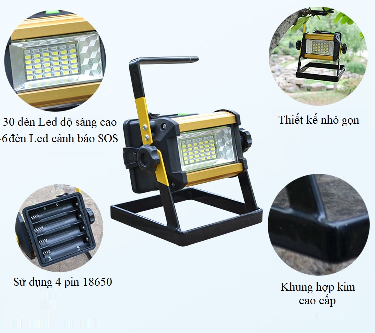 Đèn 36 led siêu sáng sạc điện W807