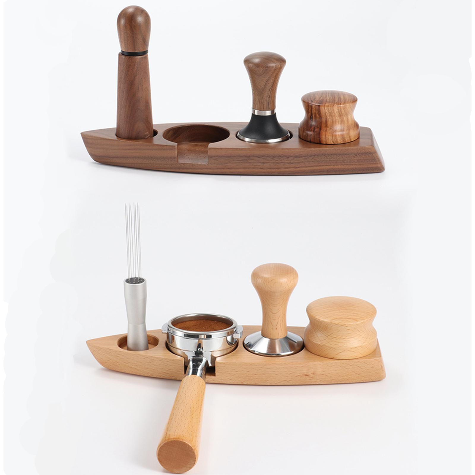 Wood Coffee Filter Tamper Holder, Solid Wooden Espresso Tamper Stand, Coffee Tamper Station Rack, Espresso Tamper Storage Holders, Anti-Slip