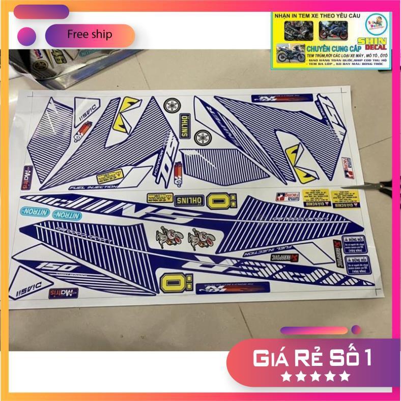 Tem rời dành cho Exciter 150 mẫu Sniper xanh gp