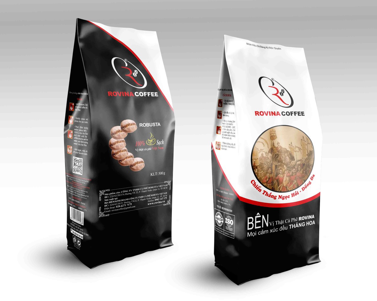 Cà Phê Hạt Robusta Việt Nam – Pha Máy – 500 Gr Hương Vị Cân Bằng Mùi Thơm Nhẹ, Vị Êm Thương Hiệu Rovina Coffee